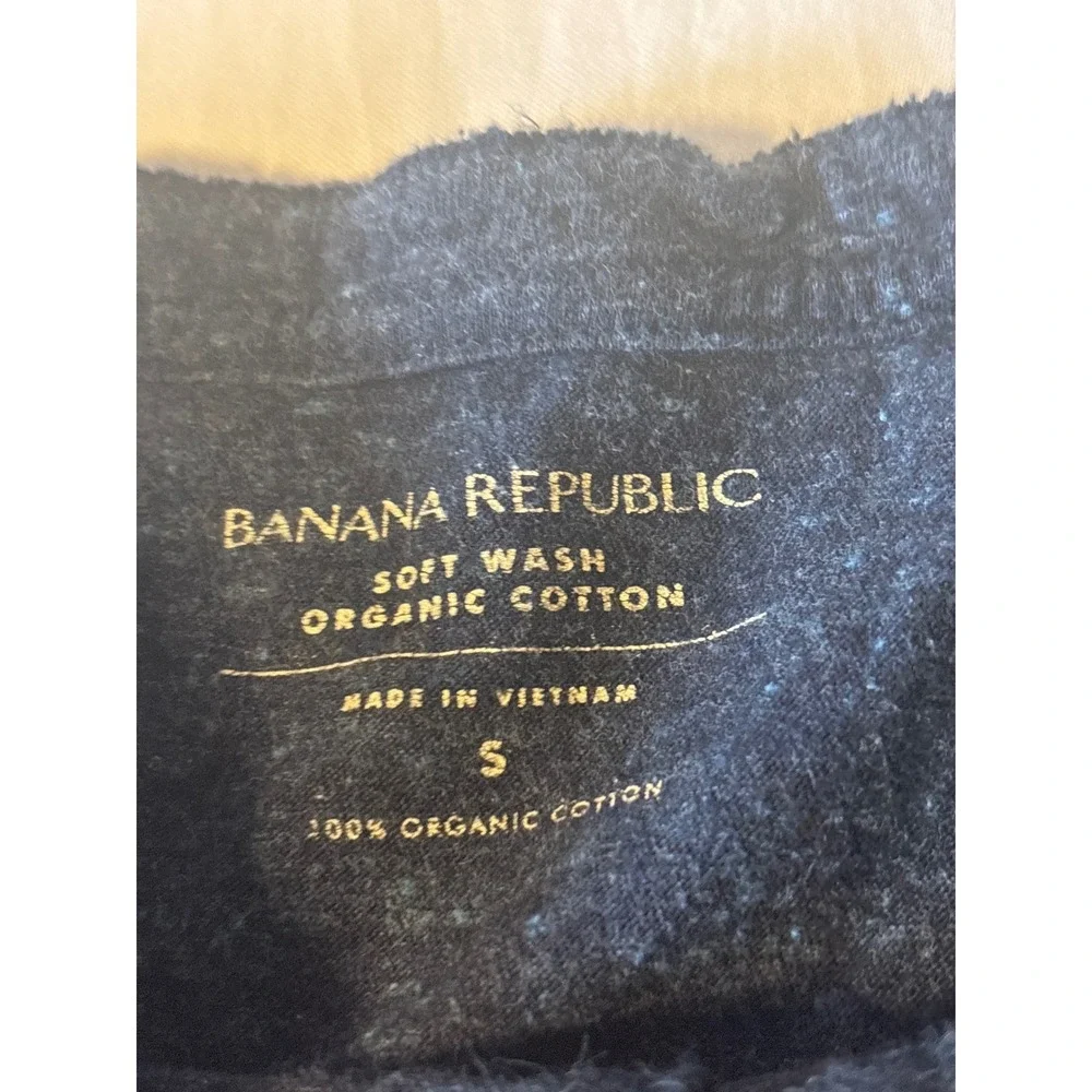 Banana Republic‎ Henley Shirt Mens Small Navy Blue Organic Cotton
